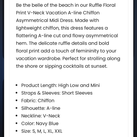 🆕 Floral Ruffle Asymmetrical Chiffon Dress - Picture 4 of 4